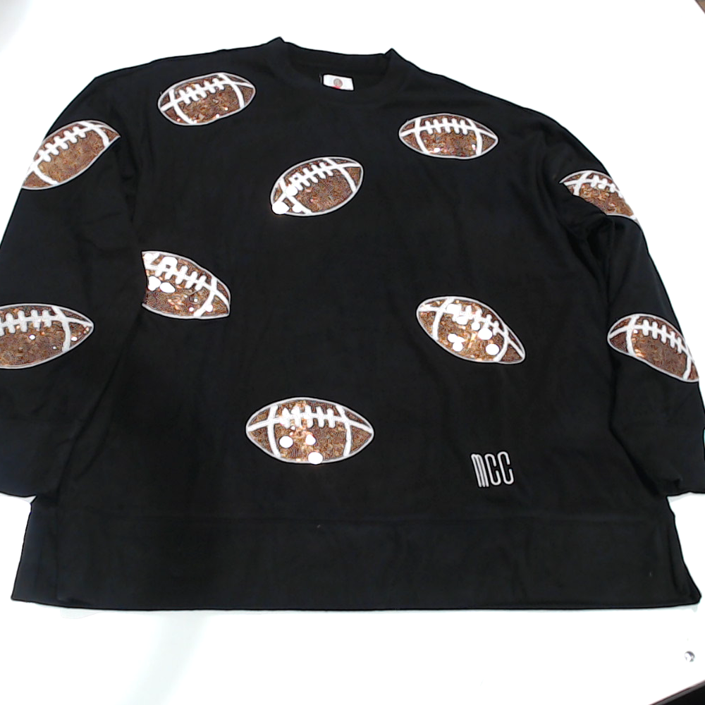 BLOOPER CLOTHING: Monogrammed Sequin Sports Sweatshirt