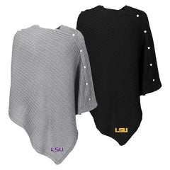 lsu tigers poncho in heathered gray and black
