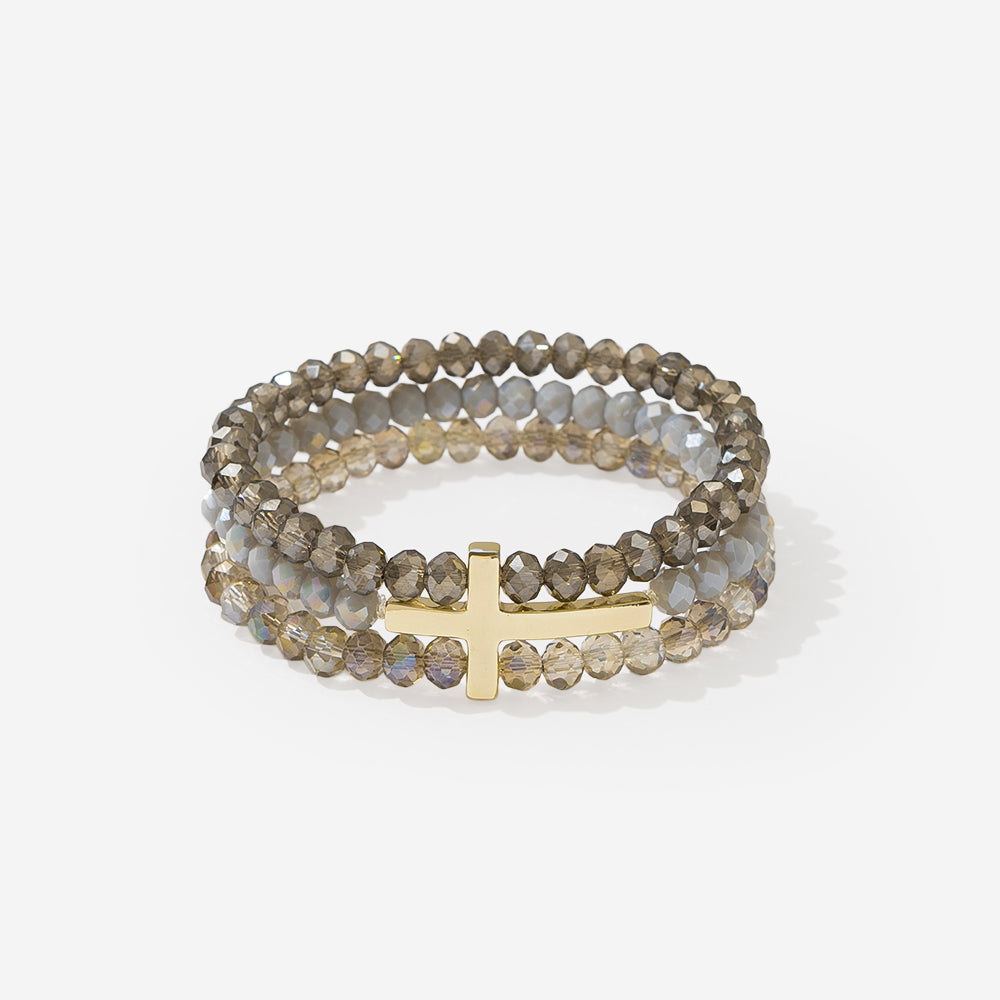 Cross Bracelet in taupe