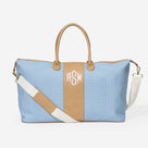 Monogrammed Seersucker Weekender | Navy Seersucker