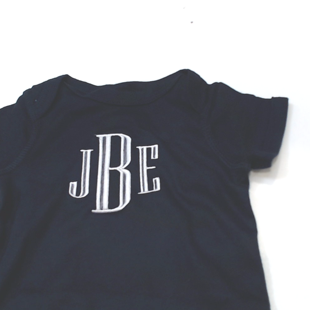BLOOPER KIDS CLOTHING: Monogrammed Baby Short Sleeve Bodysuit