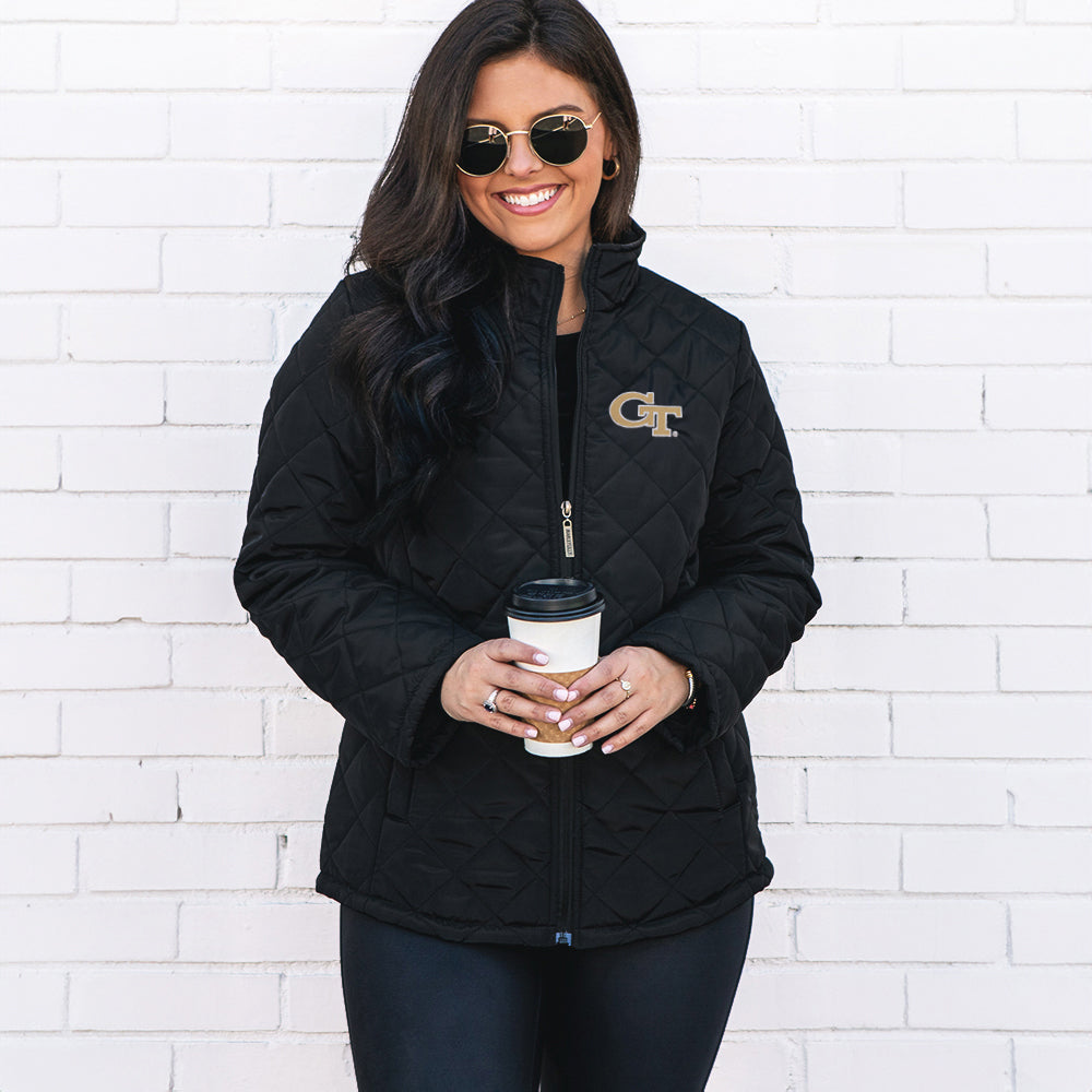 Model wearing GA Tech Puffer Jacket