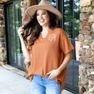 Monogrammed Waffle Shirt | Sienna