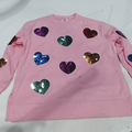 BLOOPER CLOTHING: BLANK Sequin Hearts Sweatshirt