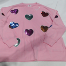 BLOOPER CLOTHING: BLANK Sequin Hearts Sweatshirt