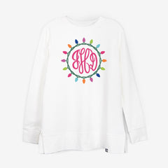 personalized christmas crewneck sweatshirt lights