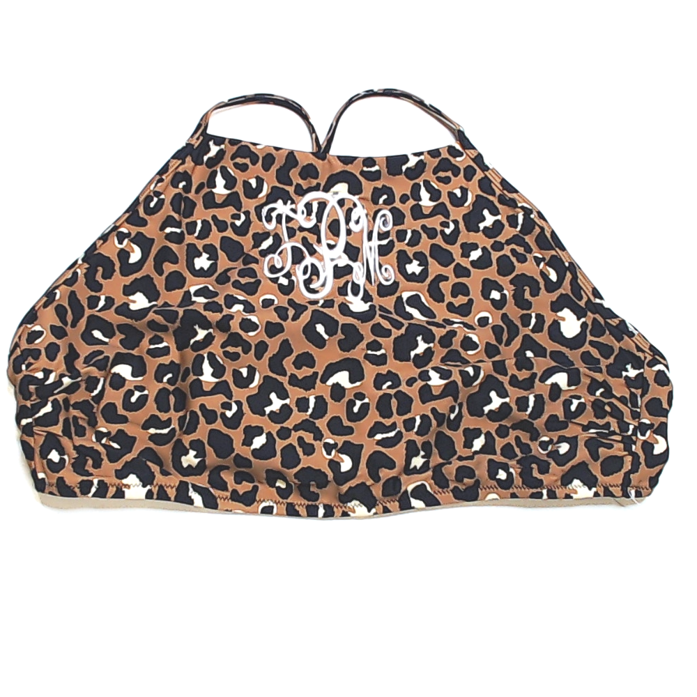 BLOOPER SWIM: Monogrammed High Neck Bikini Top
