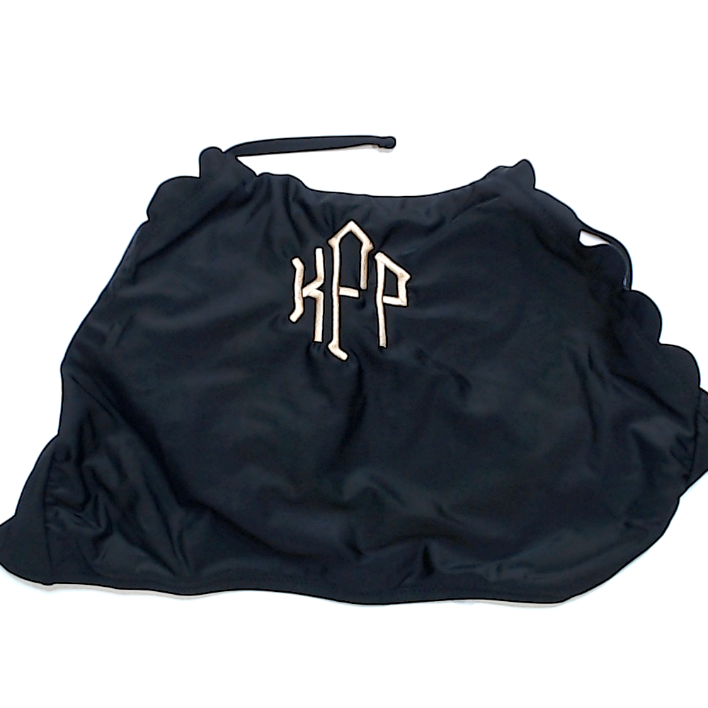 BLOOPER SWIM: Monogrammed Scalloped High Neck Bikini Top