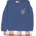 BLOOPER CLOTHING: Monogrammed Plaid Hem Sweatshirt