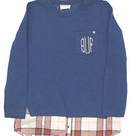 BLOOPER CLOTHING: Monogrammed Plaid Hem Sweatshirt