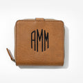 Monogrammed Square Wallet in Brown