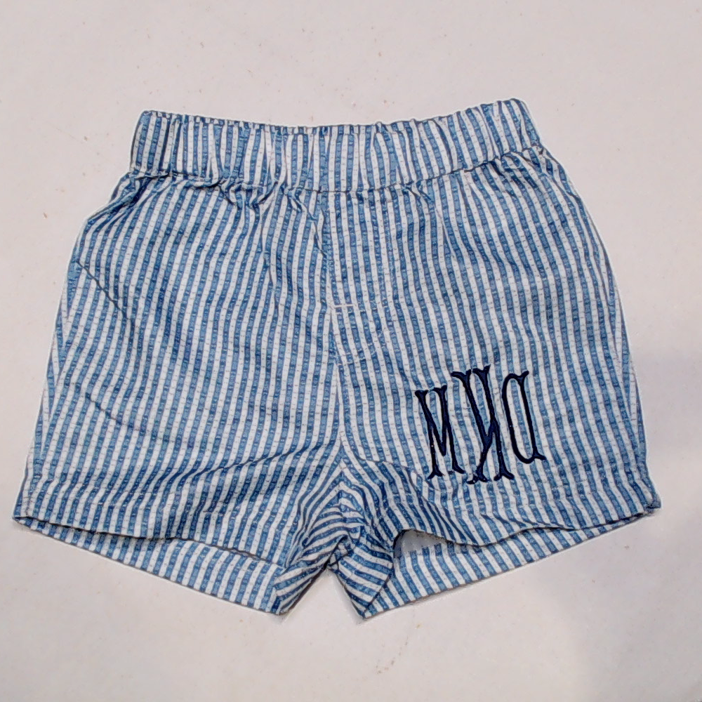 BLOOPER KIDS: Monogrammed Boys Swim Trunks