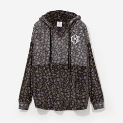 monogrammed softspun pullover in onyx leopard