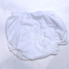 BLOOPER KIDS: Monogrammed White Eyelet Baby Bloomers