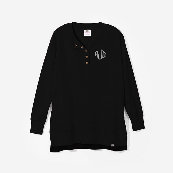 BLOOPER CLOTHING: Monogrammed Waffle Henley Tunic