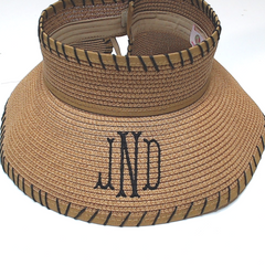 BLOOPER ACCESSORY: Monogrammed Packable Straw Visor