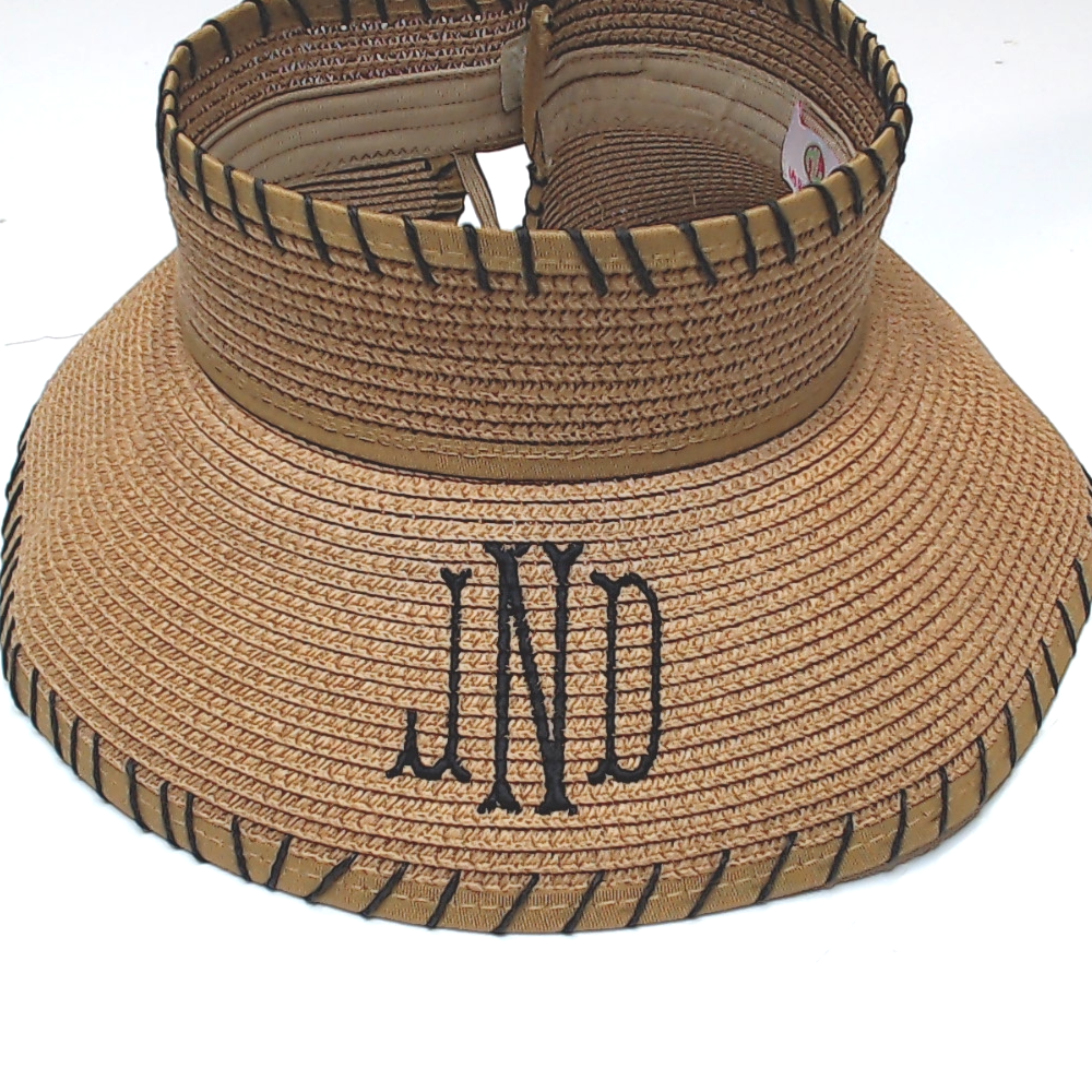 BLOOPER ACCESSORY: Monogrammed Packable Straw Visor