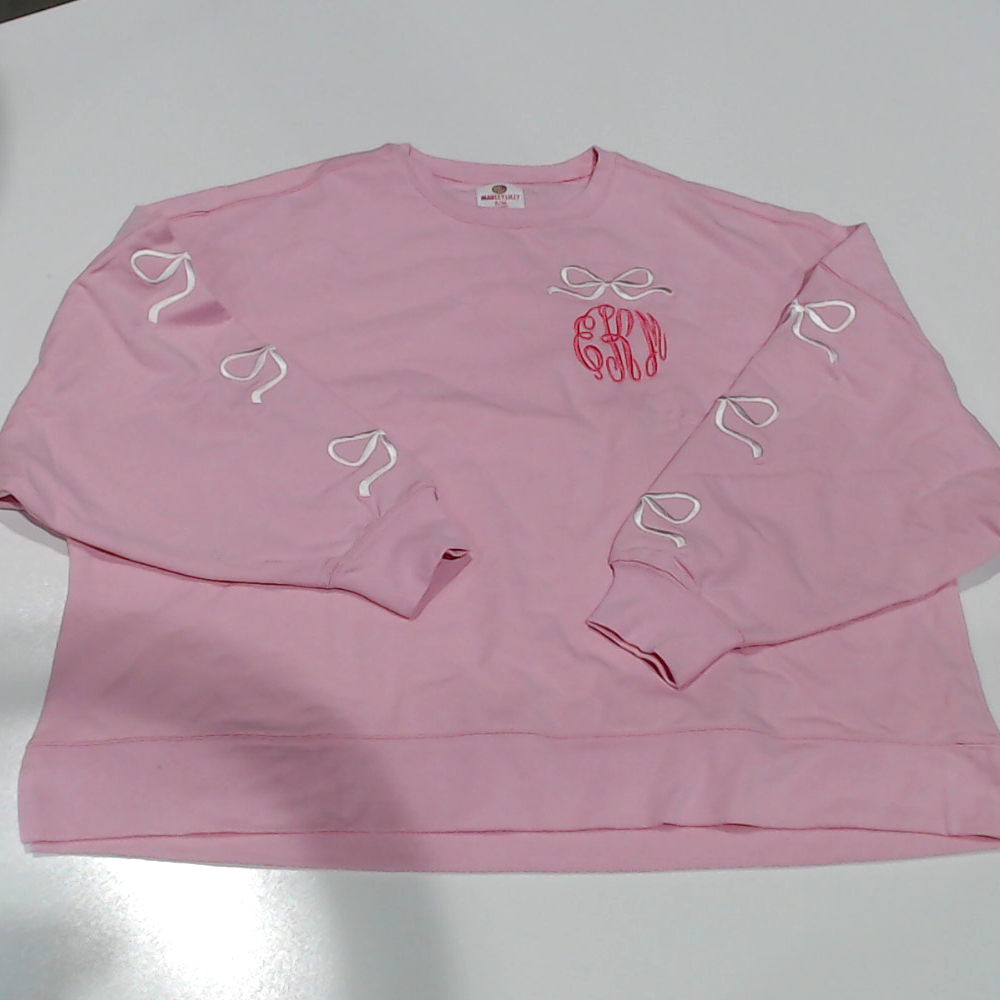 BLOOPER CLOTHING: Monogrammed Embroidered Bow Sweatshirt