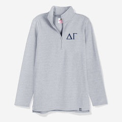 Delta Gamma Pullover Sweatshirt in Heathered Gray| Sorority Quarter Zip