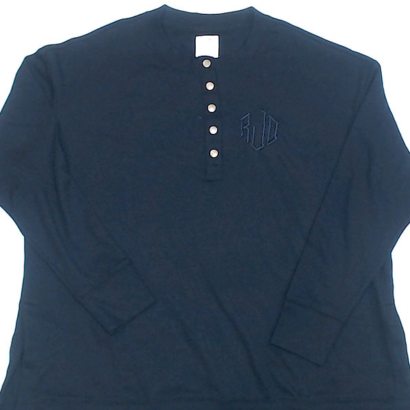 BLOOPER CLOTHING: Monogrammed Waffle Henley Tunic