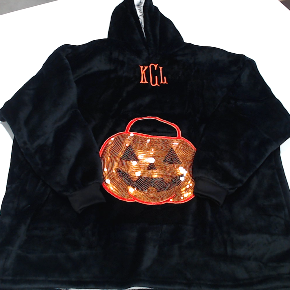 BLOOPER CLOTHING: Monogrammed Pumpkin Blanket Hoodie