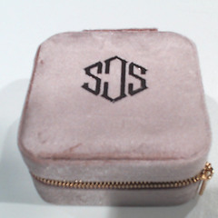 BLOOPER ACCESSORY: Monogrammed Velvet Travel Jewelry Case