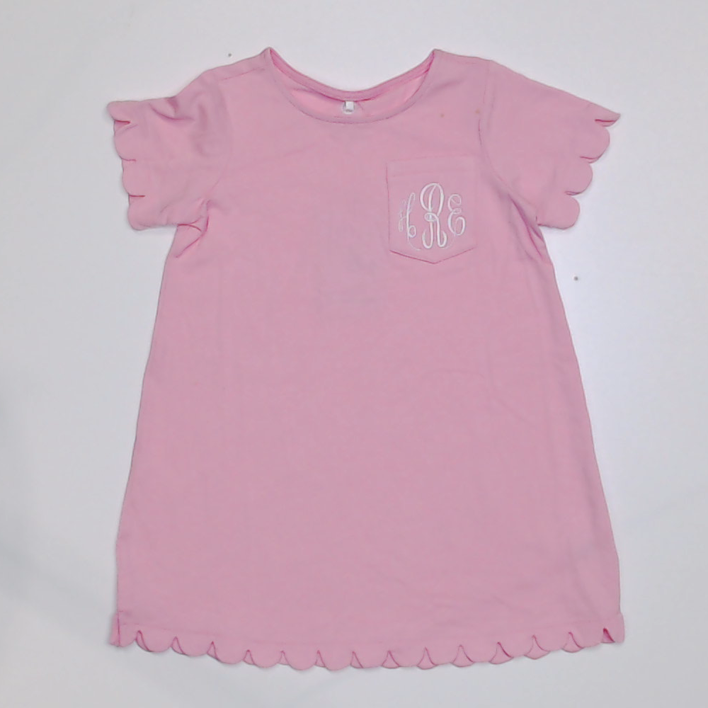 BLOOPER KIDS: Monogrammed Kids Scalloped Dress