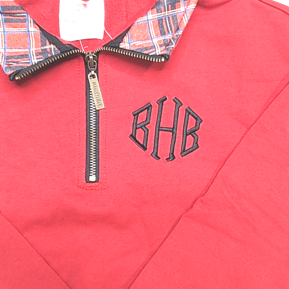 BLOOPER KIDS: Monogrammed Kids Quarter Zip Sweatshirt