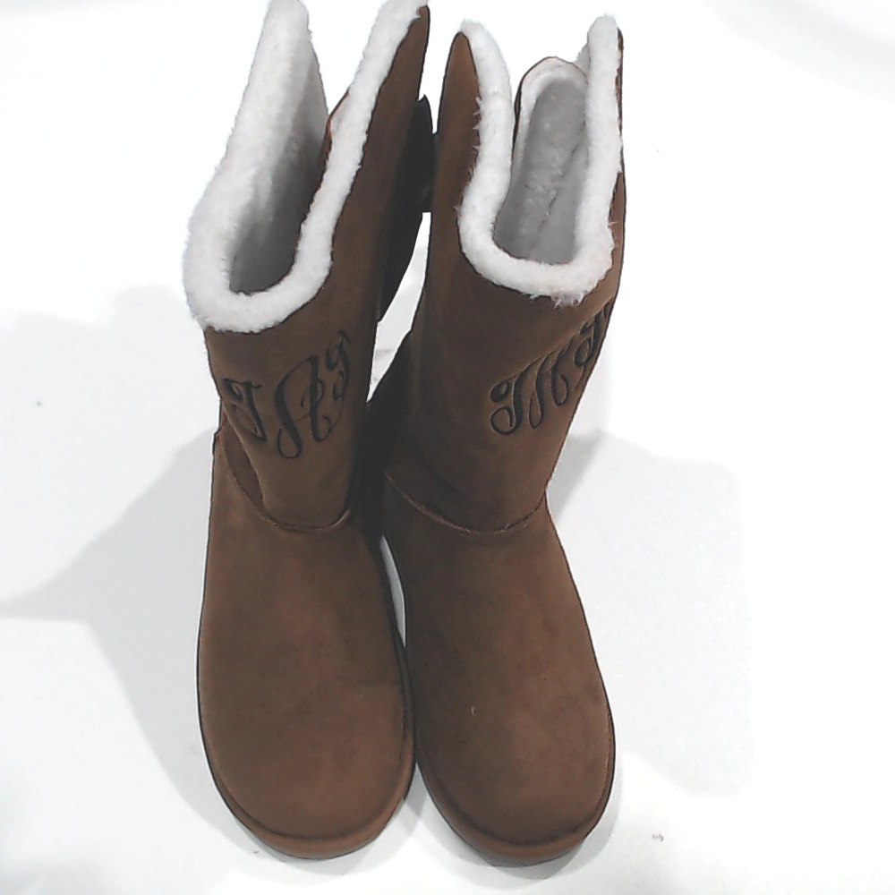 BLOOPER SHOES: Monogrammed Sherpa Tie Booties