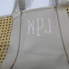 BLOOPER BAG: Monogrammed Straw Caning Tote