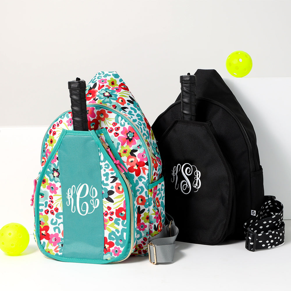 Studio group shot of personalized pickleball bags