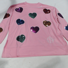 BLOOPER CLOTHING: Monogrammed Sequin Hearts Sweatshirt