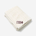 Pi Beta Phi Plush Blanket | Neutral Herringbone