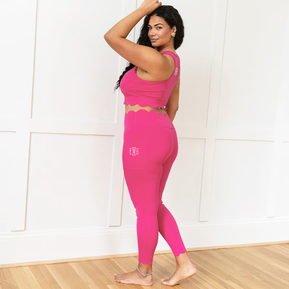 hot pink leggings side view