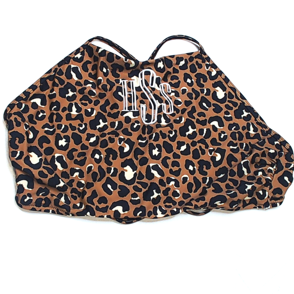 BLOOPER SWIM: Monogrammed High Neck Bikini Top