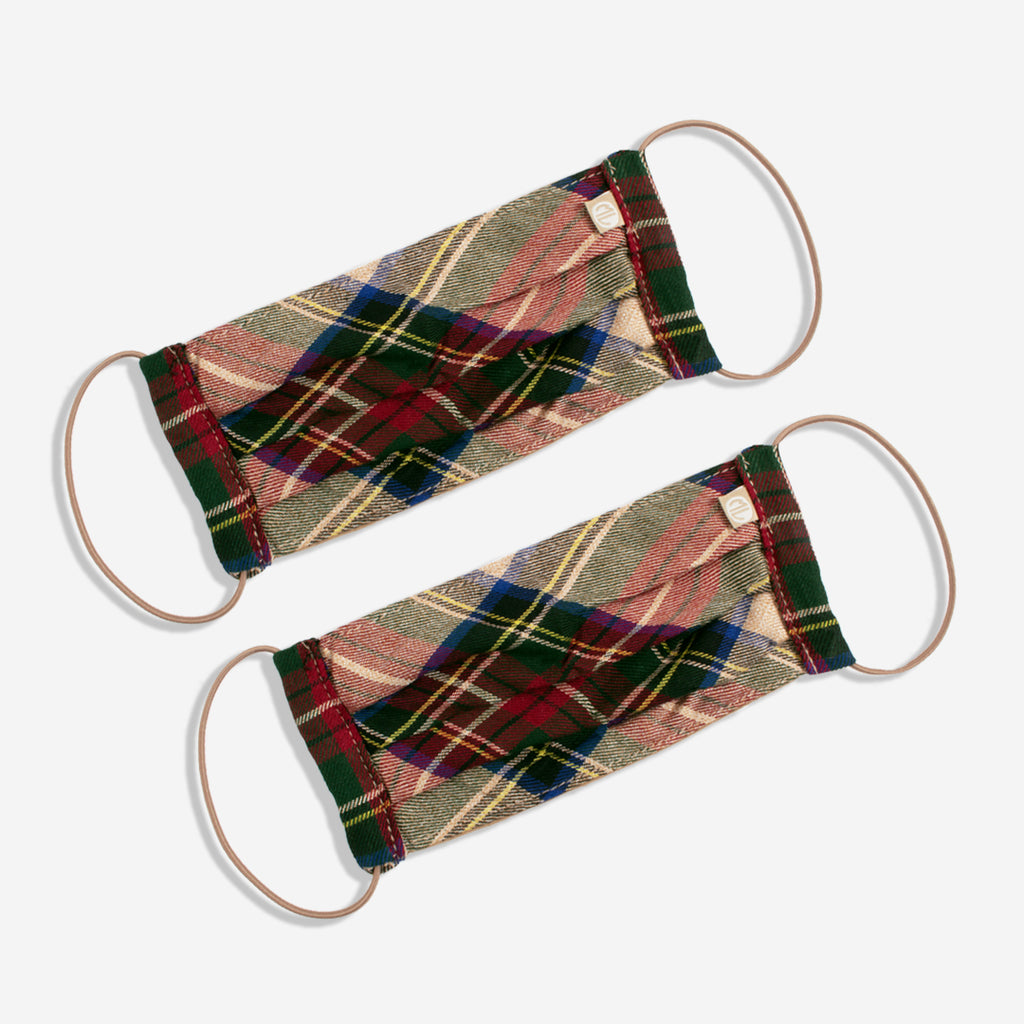camel plaid face mask