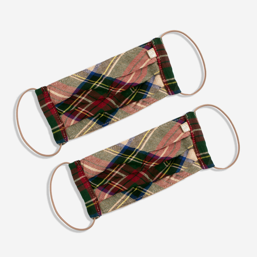camel plaid face mask