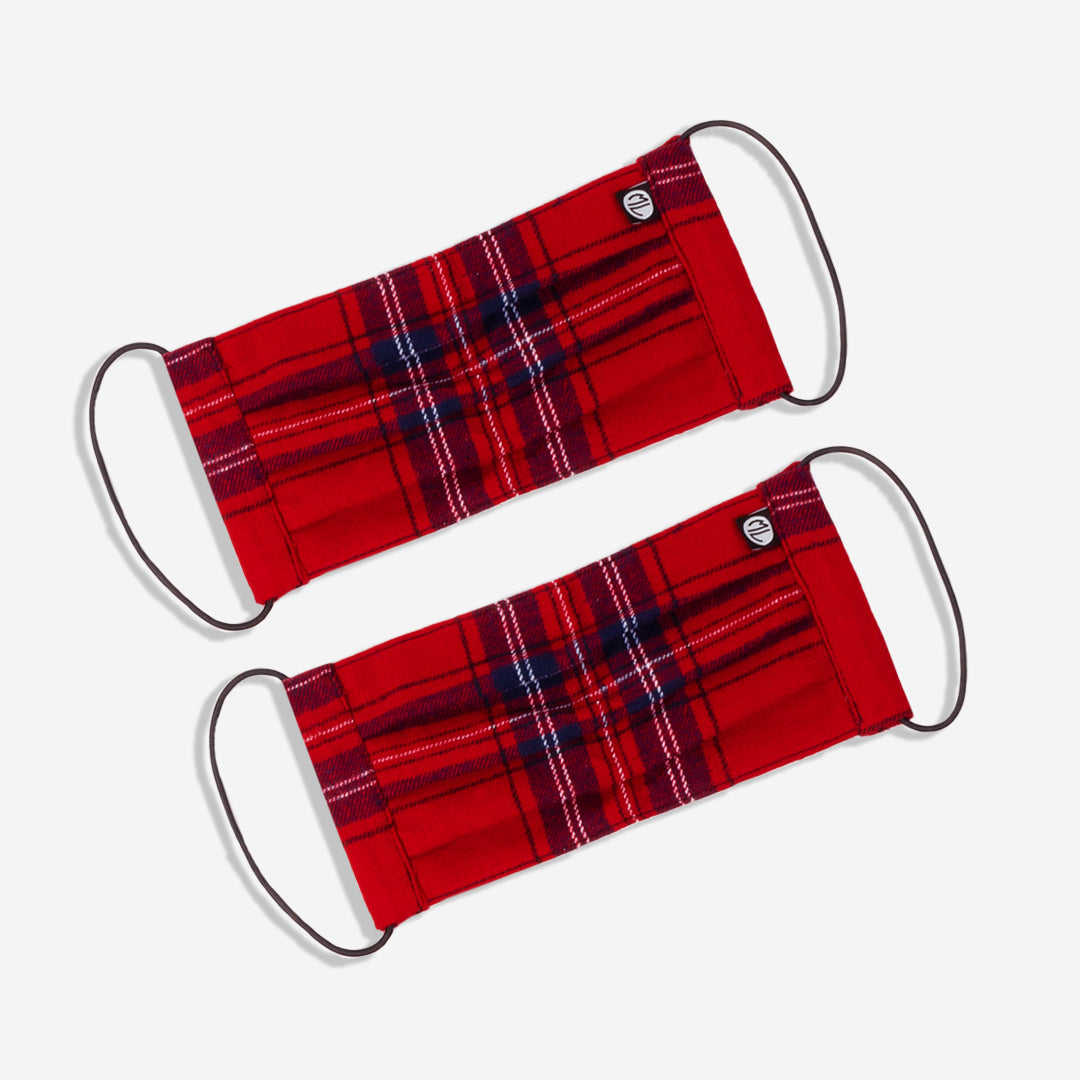 holiday plaid face mask