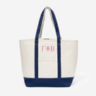Gamma Phi Beta Large Canvas Tote | Ivory and Navy