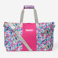 Monogrammed Weekend Bag in watercolor cheetah with handwriting Name