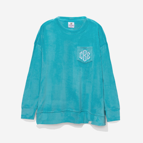 monogrammed softspun sweatshirt in aruba