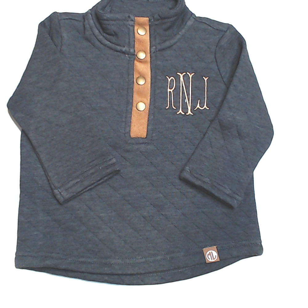 BLOOPER KIDS: Monogrammed Kids Quilted Pullover Tunic