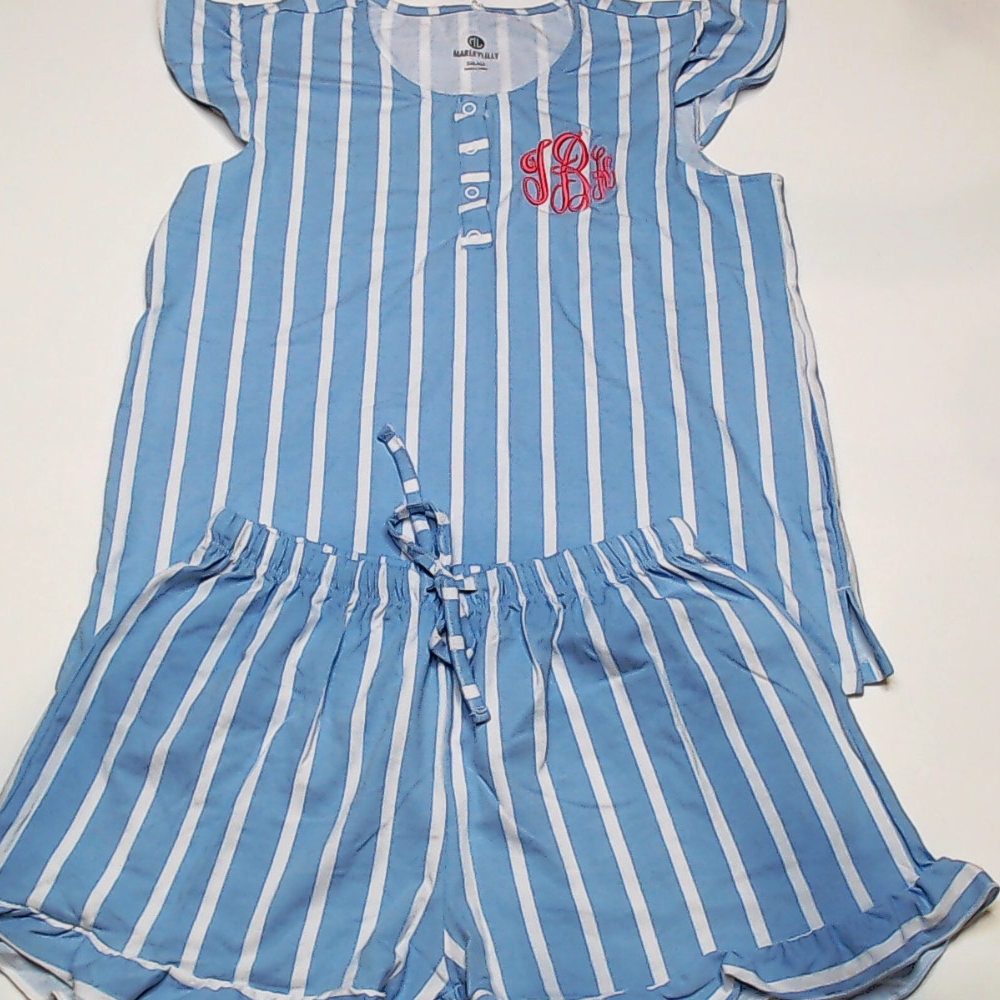 BLOOPER CLOTHING: Monogrammed Ruffle Pajamas