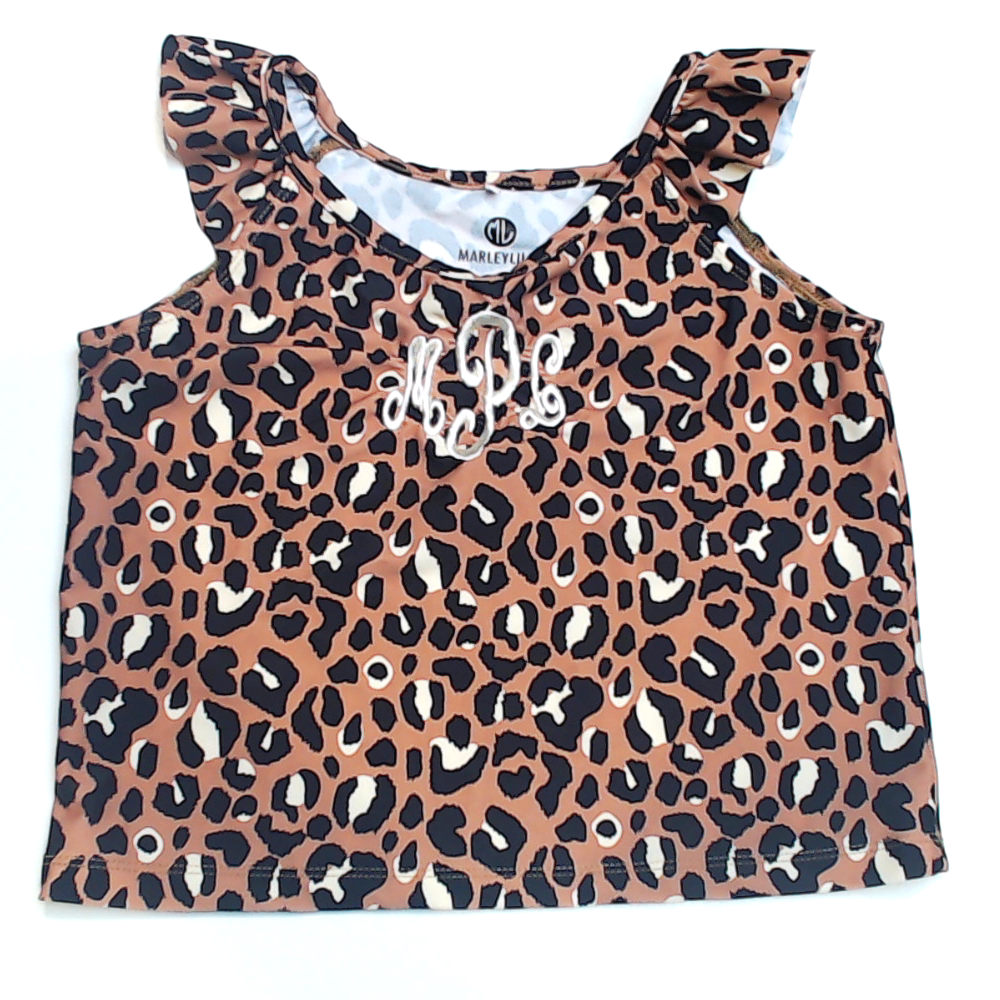 BLOOPER KIDS: Monogrammed Kids Ruffle Tankini Top
