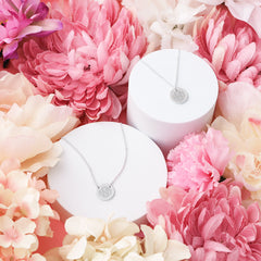 silver kids disc necklace with delicate disc necklace