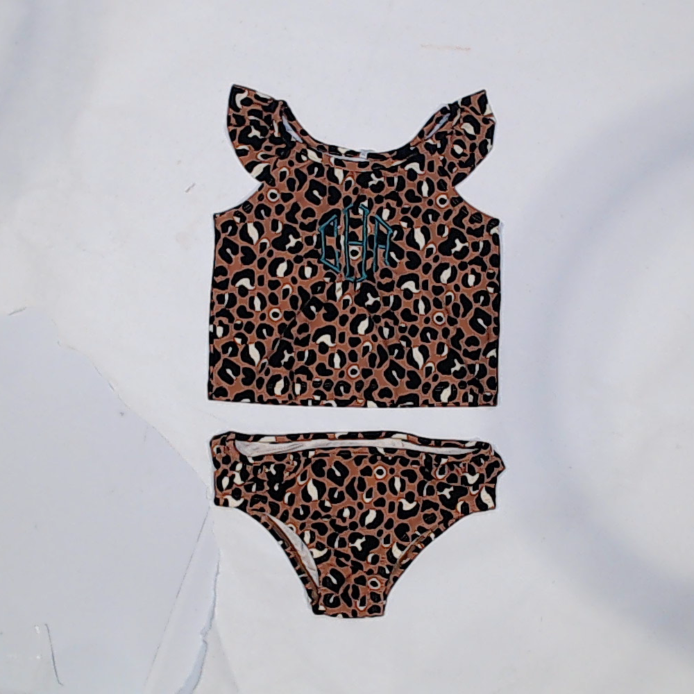 BLOOPER KIDS: Monogrammed Kids Ruffle Tankini