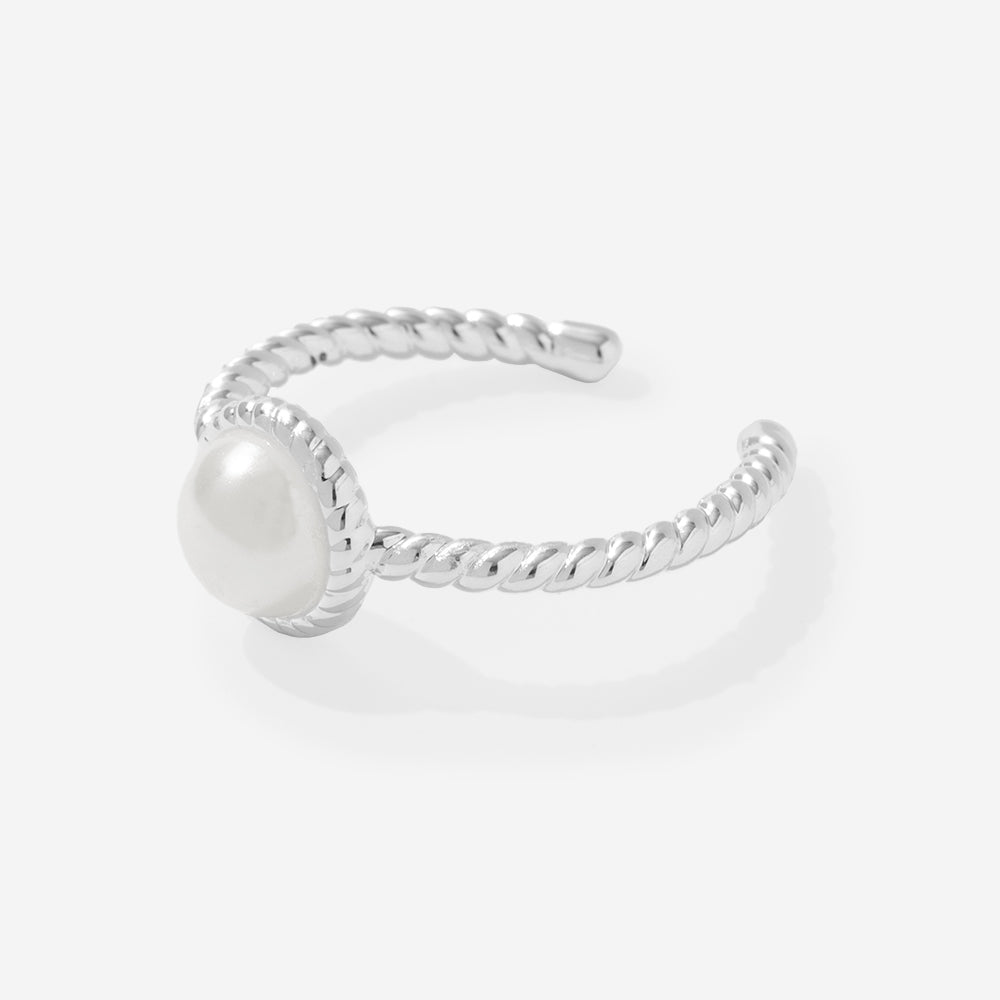 adjustable cable ring in silver