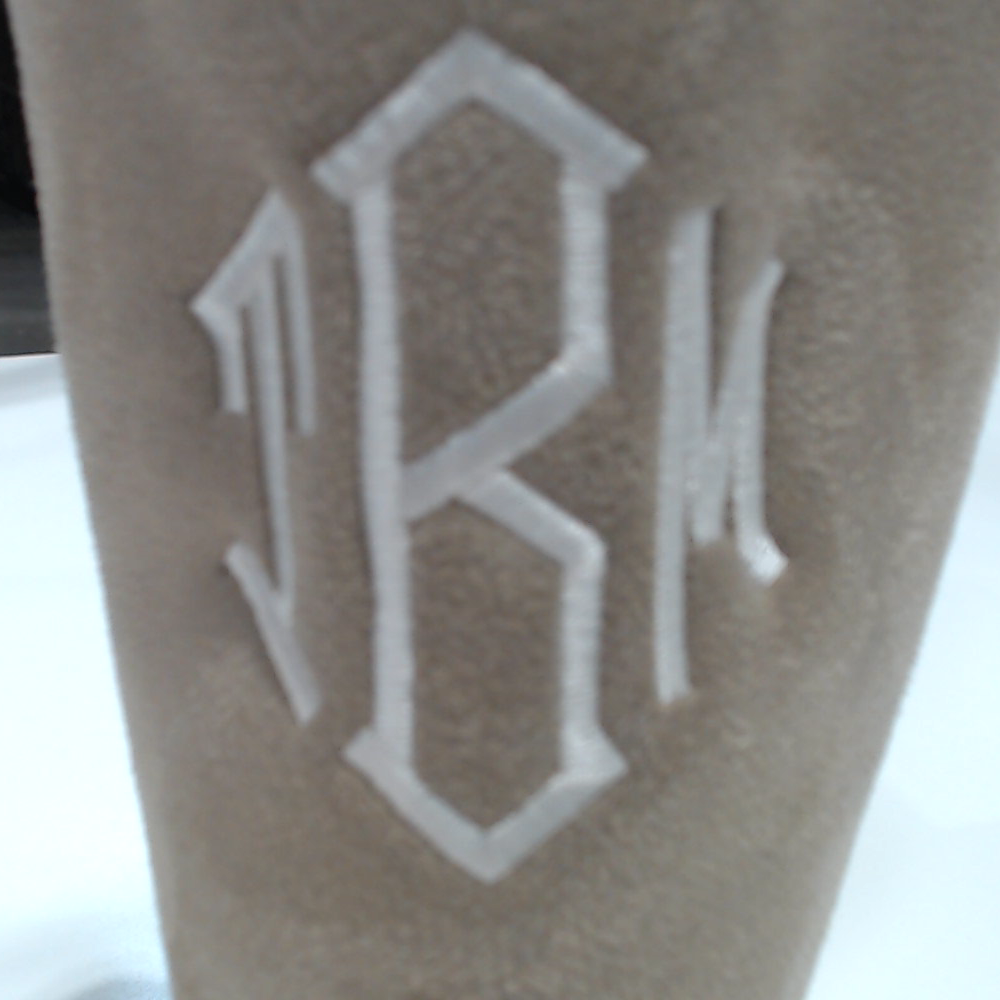 BLOOPER SHOES: Monogrammed Sherpa Tie Booties