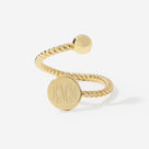 Monogrammed Adjustable Ring | Gold