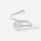 Monogrammed Adjustable Ring | Silver